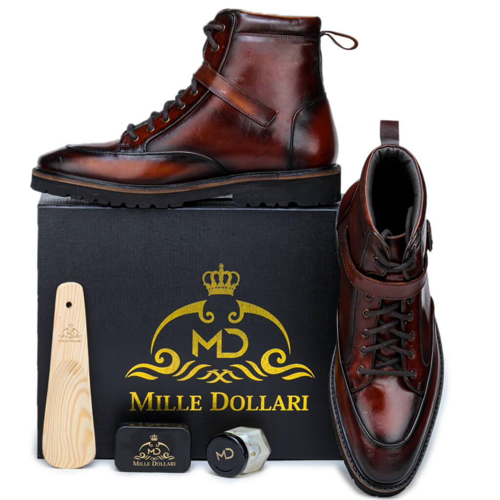 Bespoke Leather Brown Light Weight Biker Boots