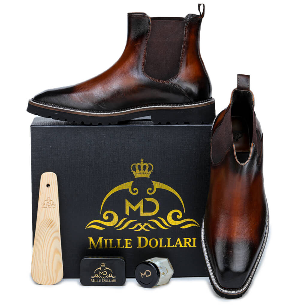 Trailblazing Brown and Black Chelsea Boots for Men