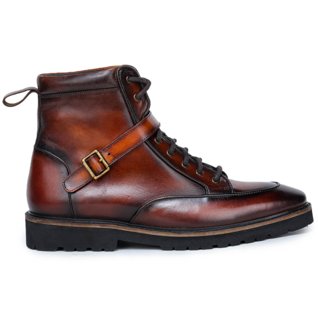 Bespoke Leather Brown Light Weight Biker Boots