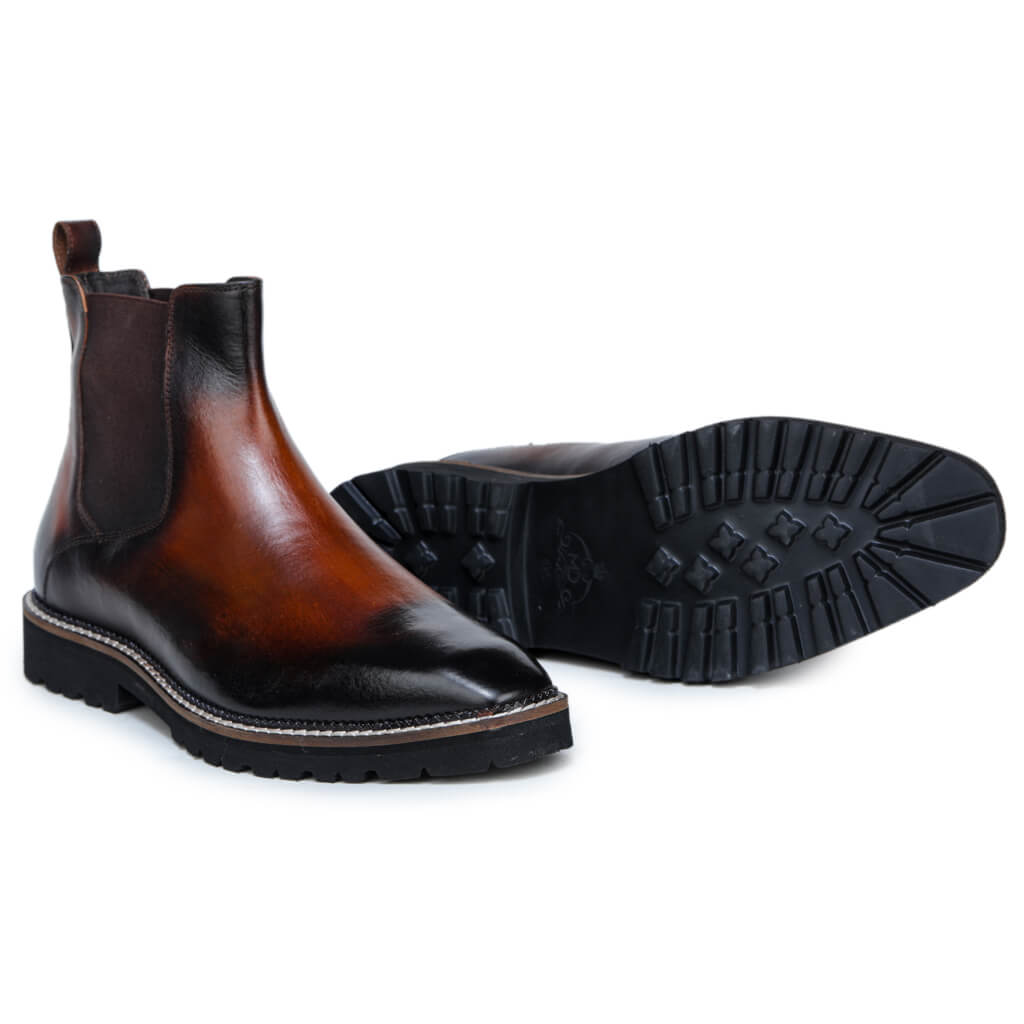 Trailblazing Brown and Black Chelsea Boots for Men