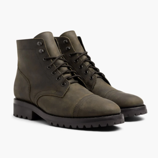 Rugged Matte Olive Welt Boots | Kevlar® Laces & Cork-Bed Comfort