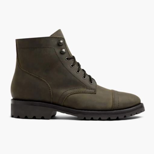 Rugged Matte Olive Welt Boots | Kevlar® Laces & Cork-Bed Comfort