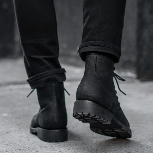 Rugged Matte Black Welt Boots | Kevlar® Laces & Cork-Bed Comfort