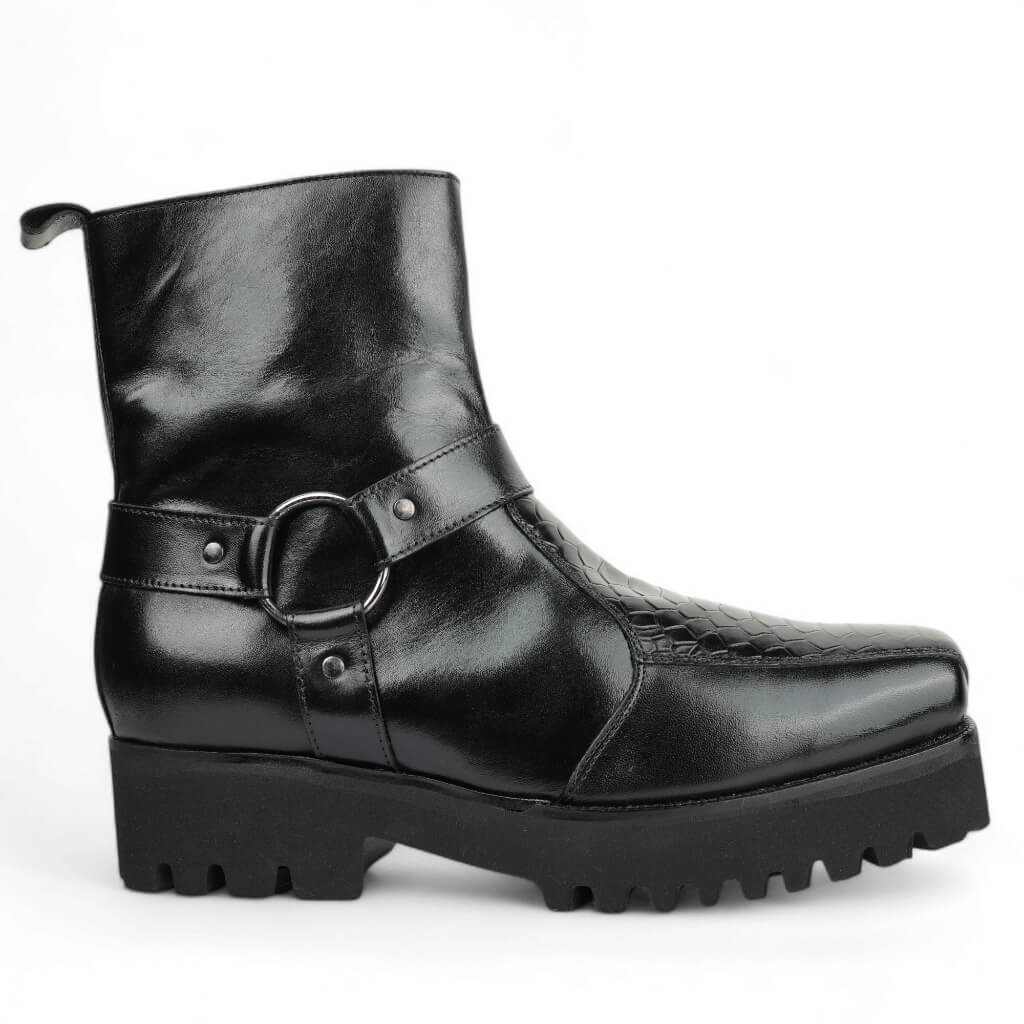 Berkeley Black Ankle Boots with Buckle Detail
