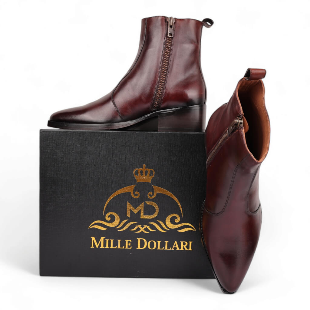 Montana Zipper Cowboy Boots In Cognac