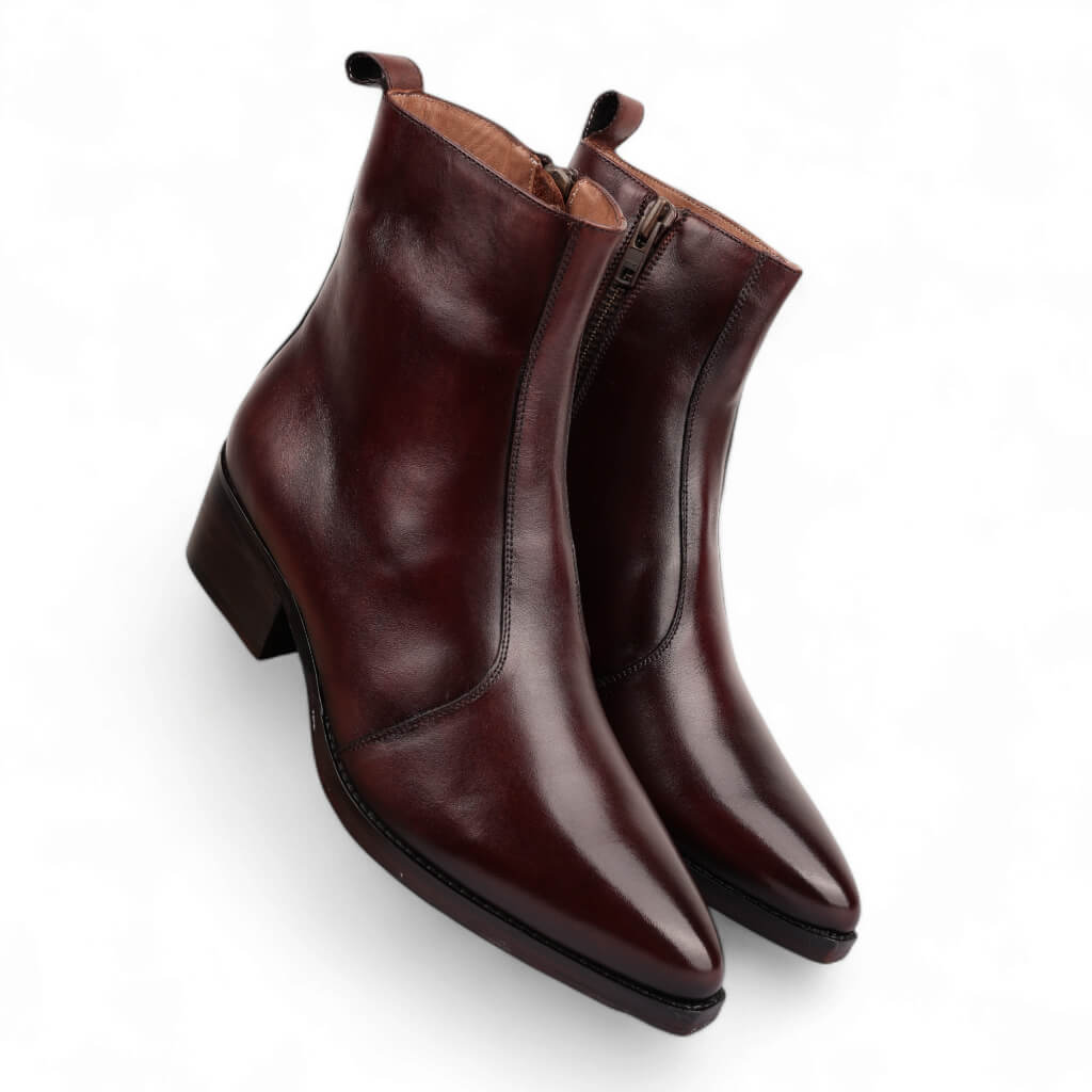 Montana Zipper Cowboy Boots In Cognac