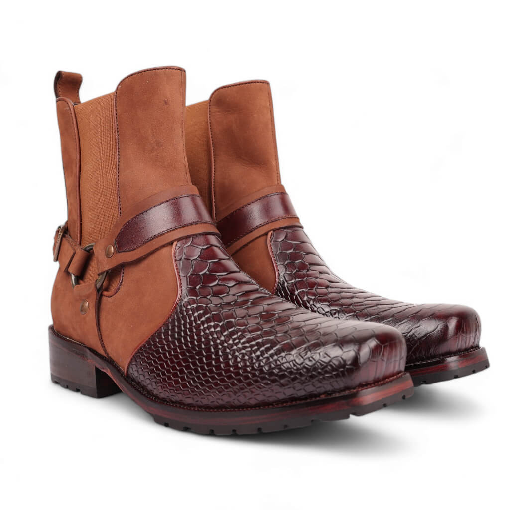 Berkeley Brown Ankle Boots with Buckle Detail
