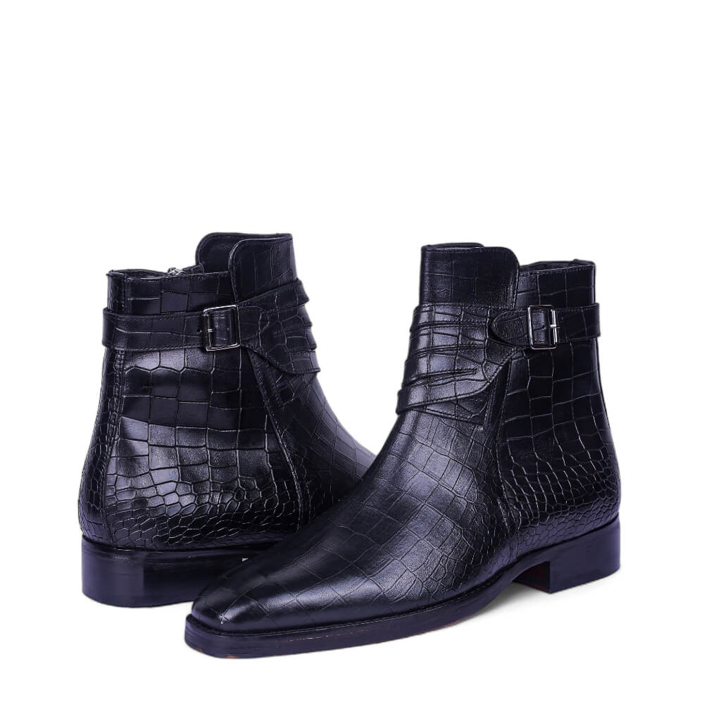 Stonemont Croco: Designer Jodhpur Monk Strap Boots