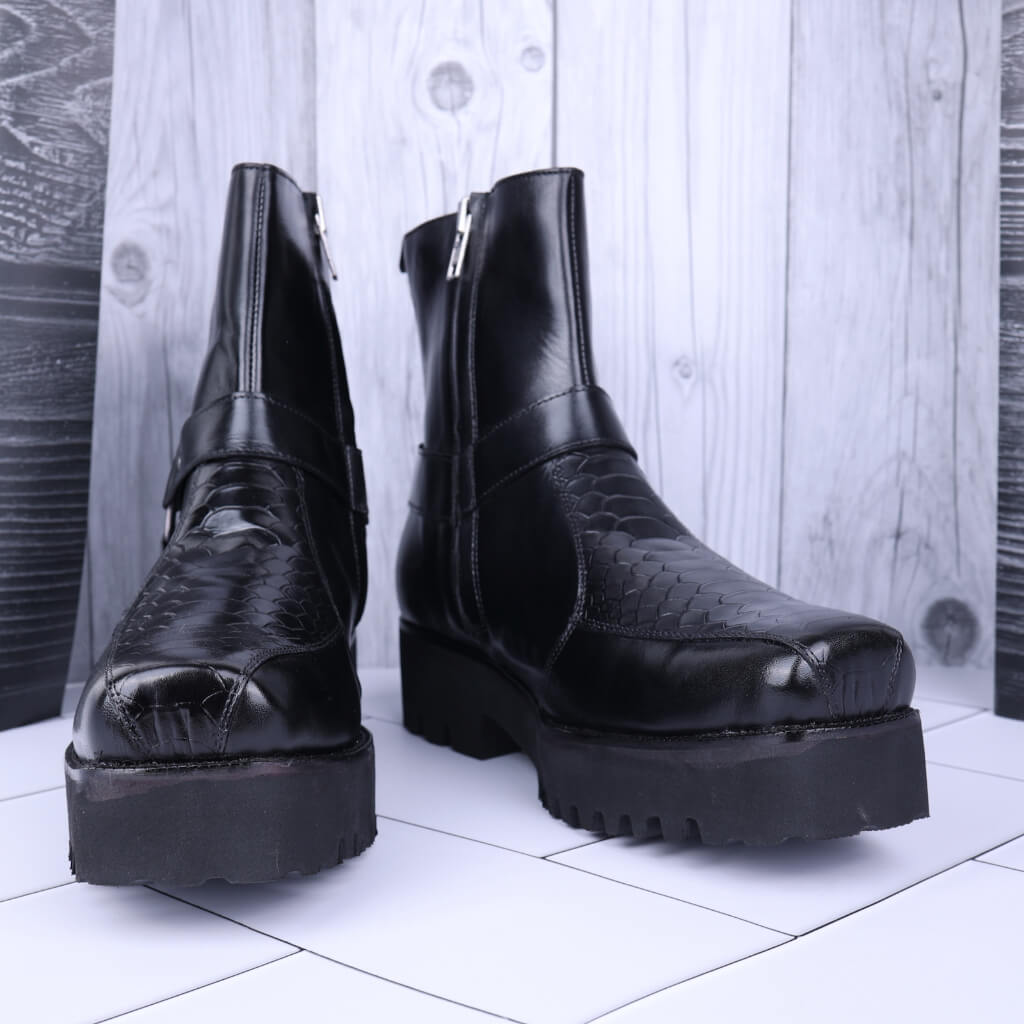Berkeley Black Ankle Boots with Buckle Detail