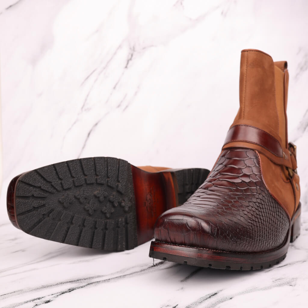 Berkeley Brown Ankle Boots with Buckle Detail