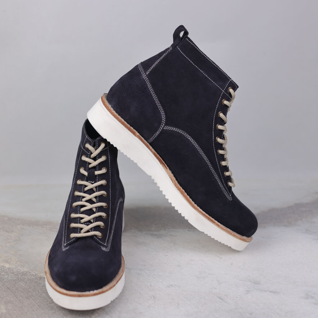 Azure Titan Light Weight Chunky Boot in Blue