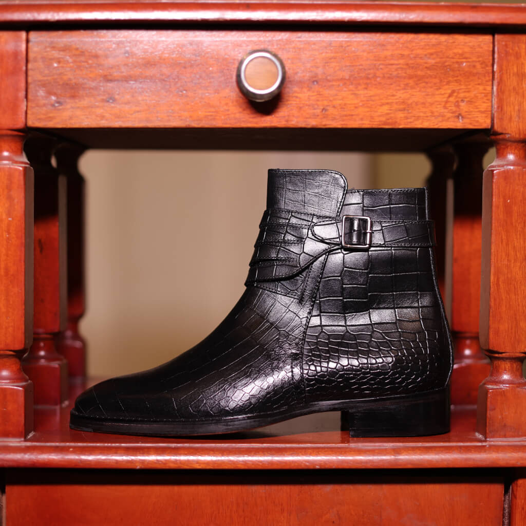 Stonemont Croco: Designer Jodhpur Monk Strap Boots
