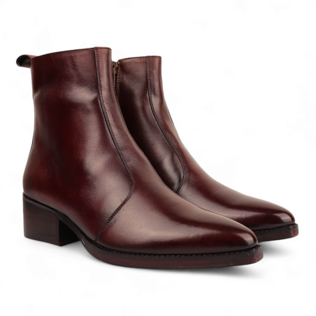 Montana Zipper Cowboy Boots In Cognac