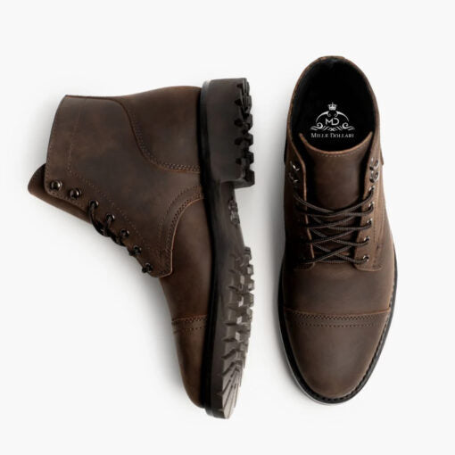 Rugged Matte Tobacco Welt Boots | Kevlar® Laces & Cork-Bed Comfort