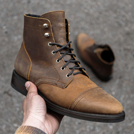 Ember Crest Burnt Copper Leather Boots with Dainite Sole and Goodyear Welt Mastery