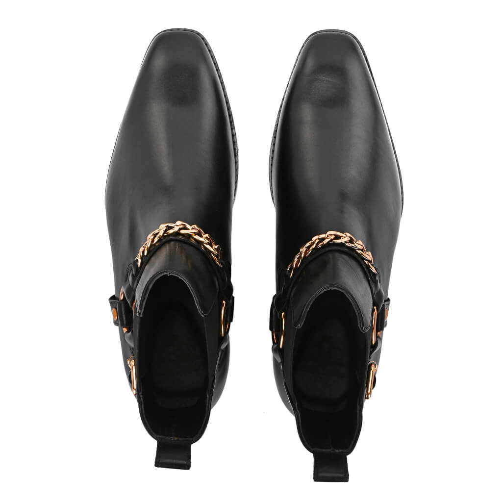 Regent Black Chain Chelsea Boots | Luxe Elegance
