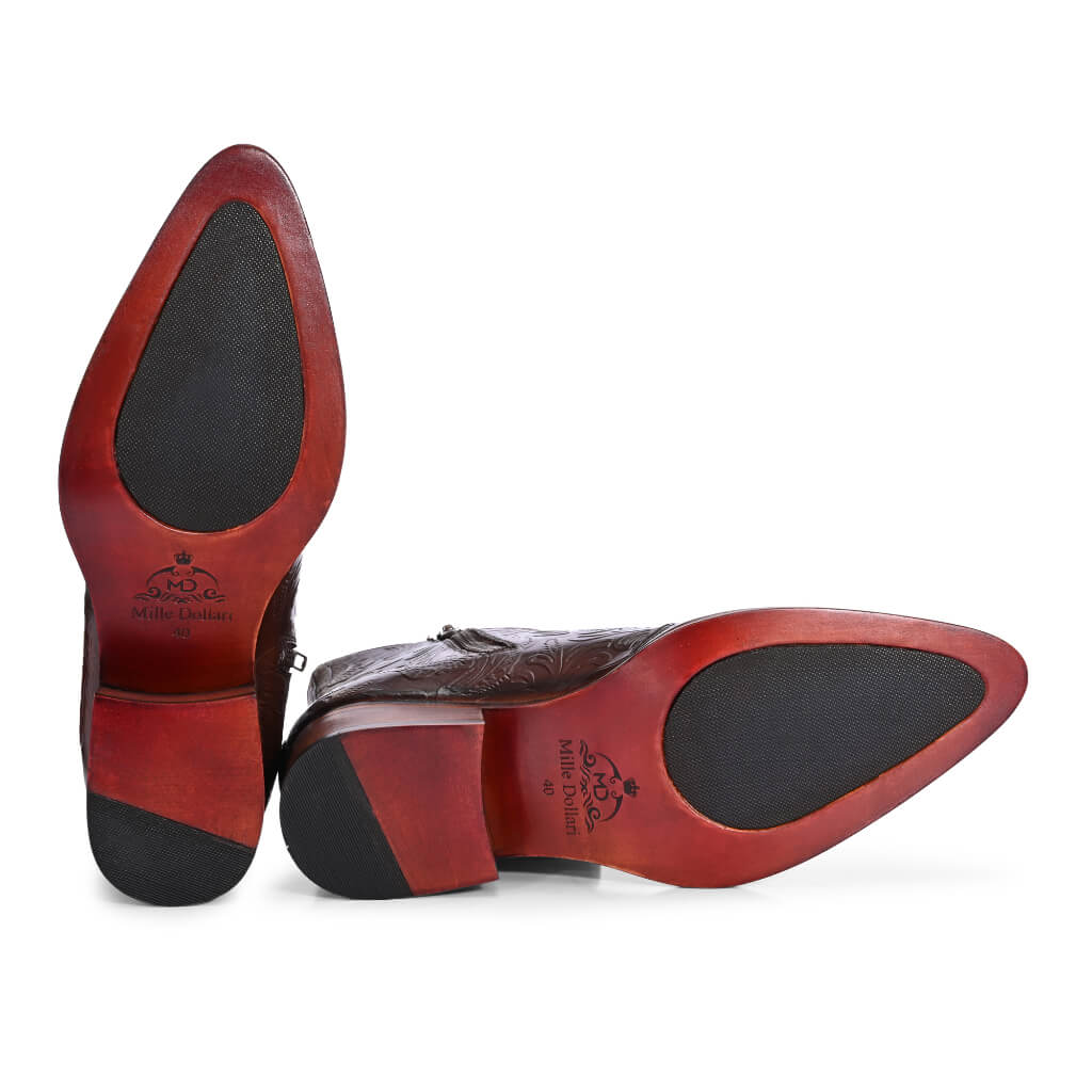 Majestic Embossed Italian Leather Boots for Discerning Gentlemen