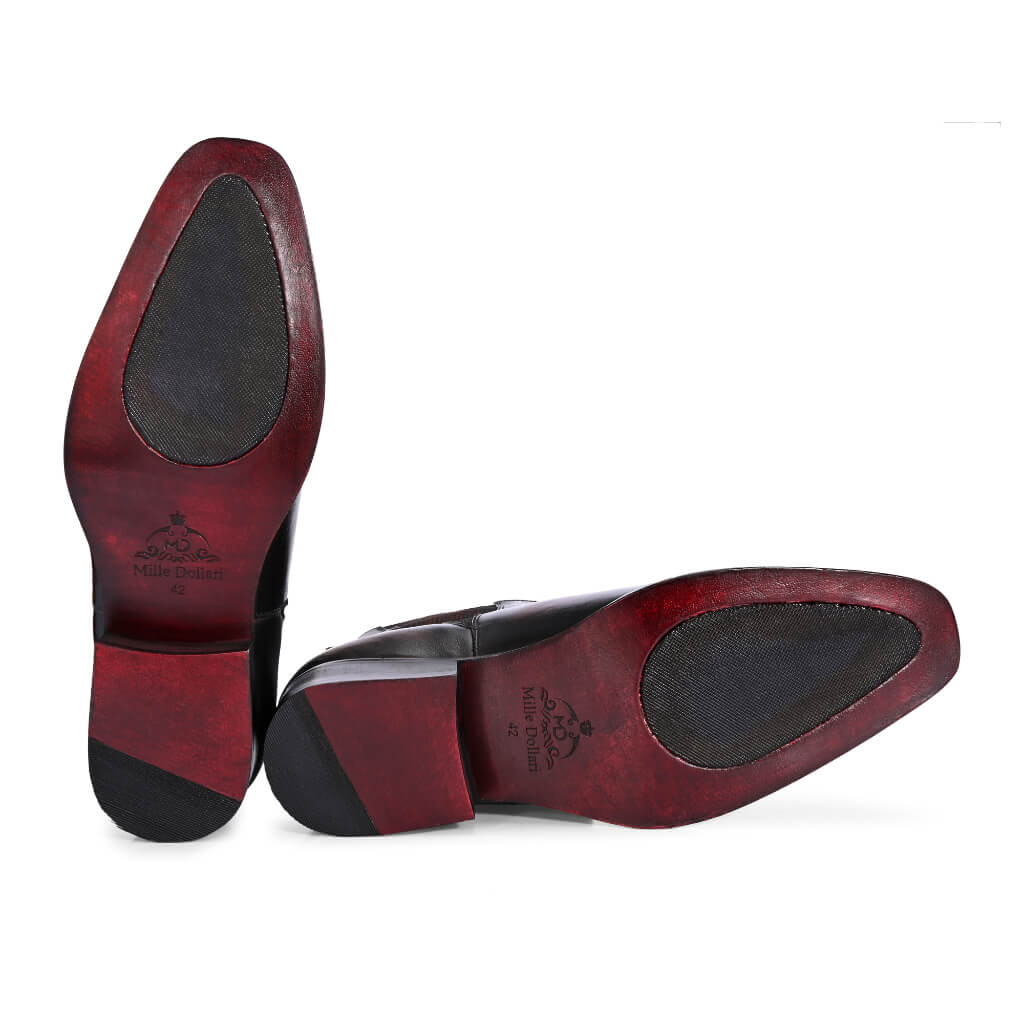 Marble-Gloss Masterpiece: Men’s Hand-Patina Chelsea Boots in Cognac