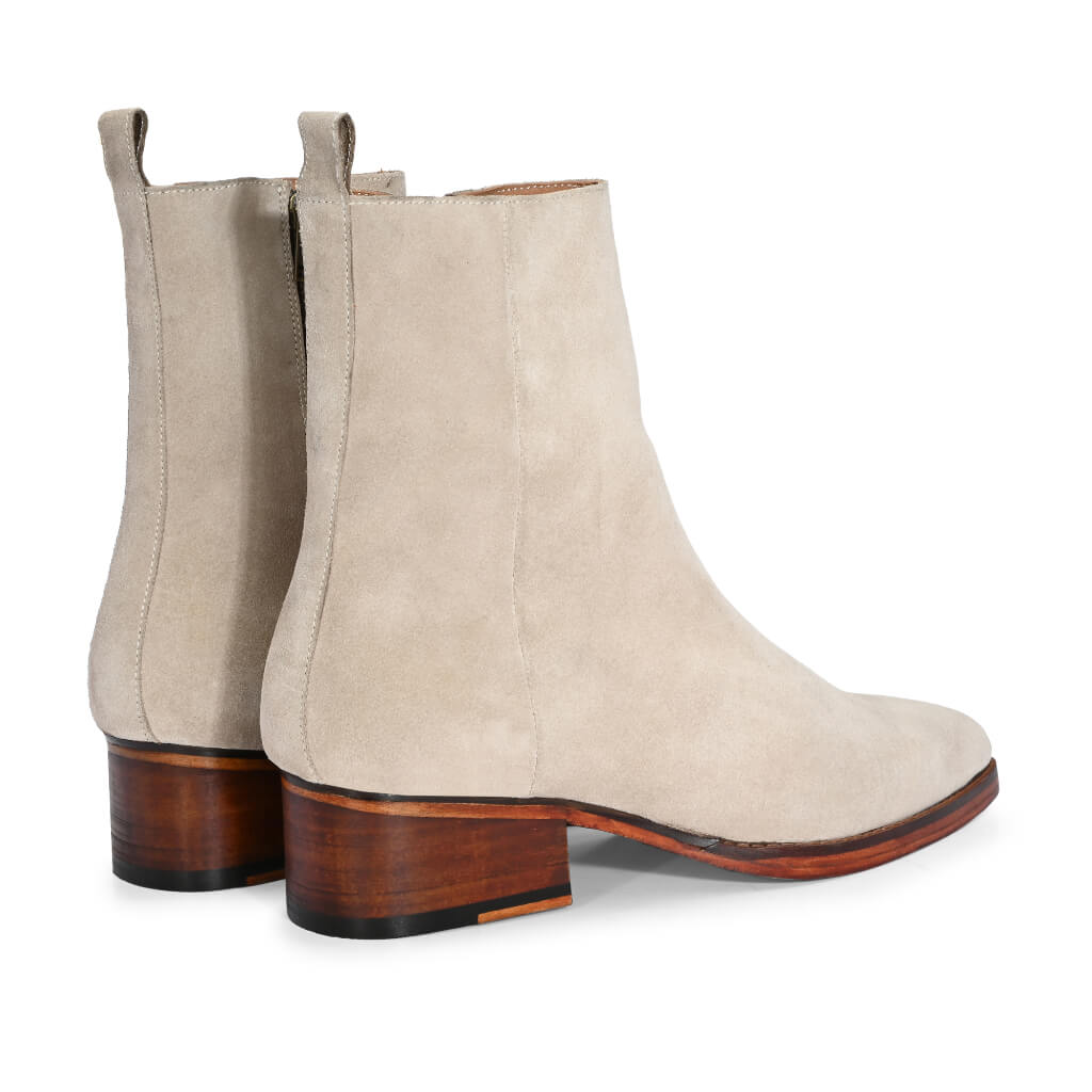 Elegance Personified: Cream Suede Ankle Boots for Timeless Style