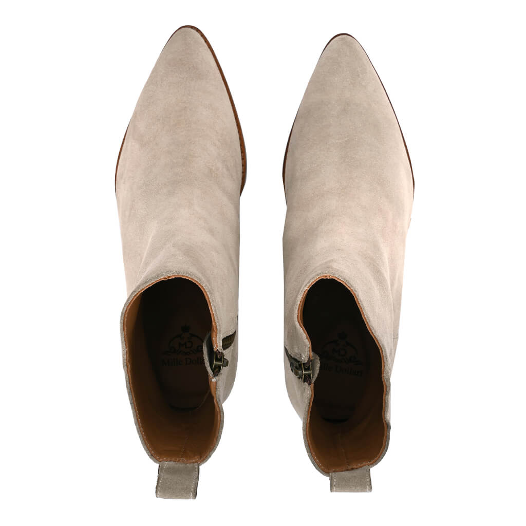 Elegance Personified: Cream Suede Ankle Boots for Timeless Style