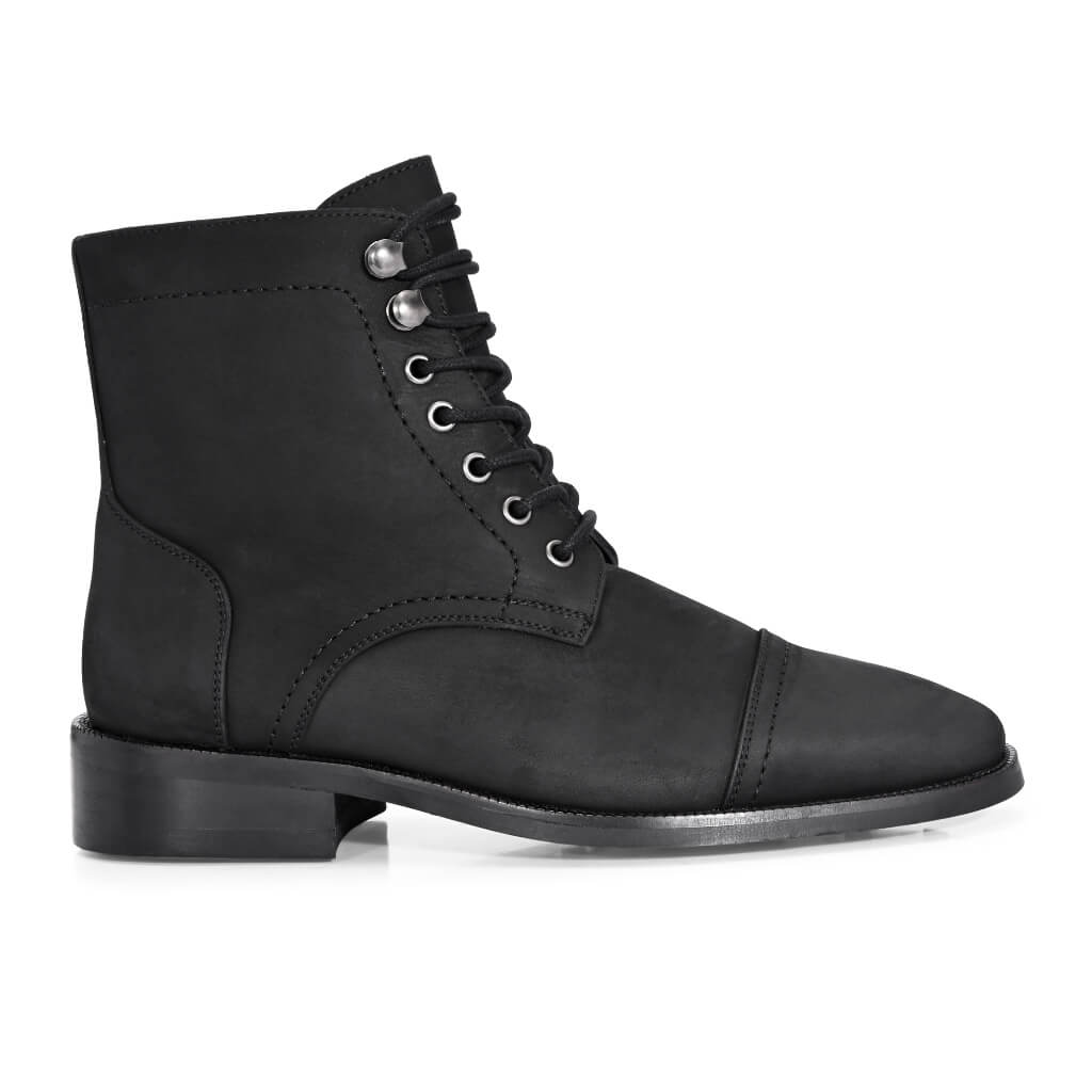 Rugged Matte Black Boots | Kevlar® Laces & Cork-Bed Comfort