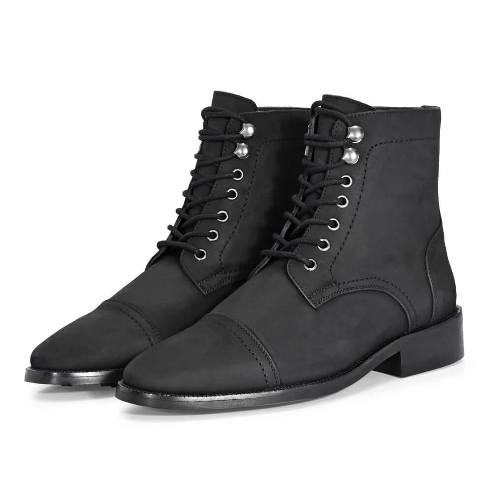 Rugged Matte Black Boots | Kevlar® Laces & Cork-Bed Comfort