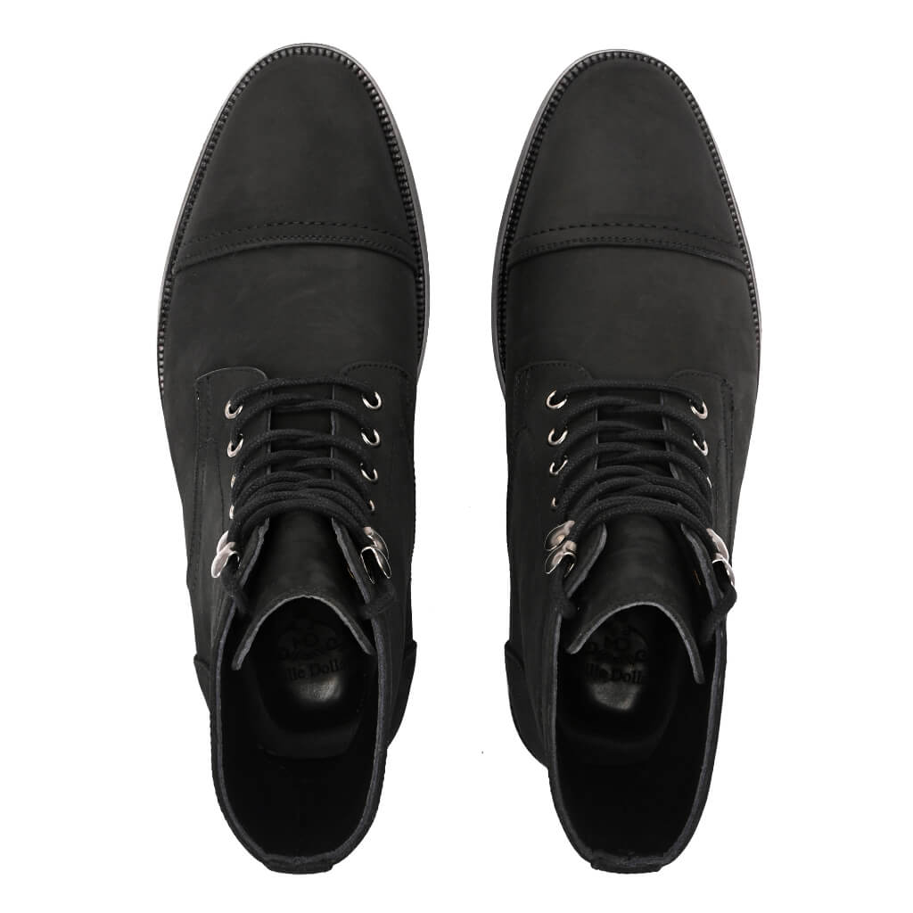 Rugged Matte Black Boots | Kevlar® Laces & Cork-Bed Comfort