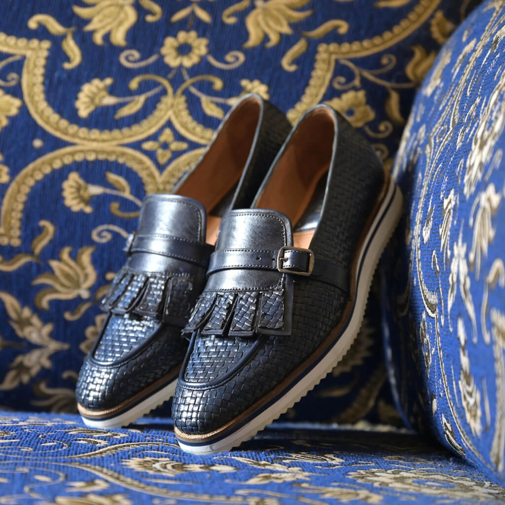 Julius Single Monk Strap Shoe with Dual Texture & Triple-Colored Sole – Mille Dollari