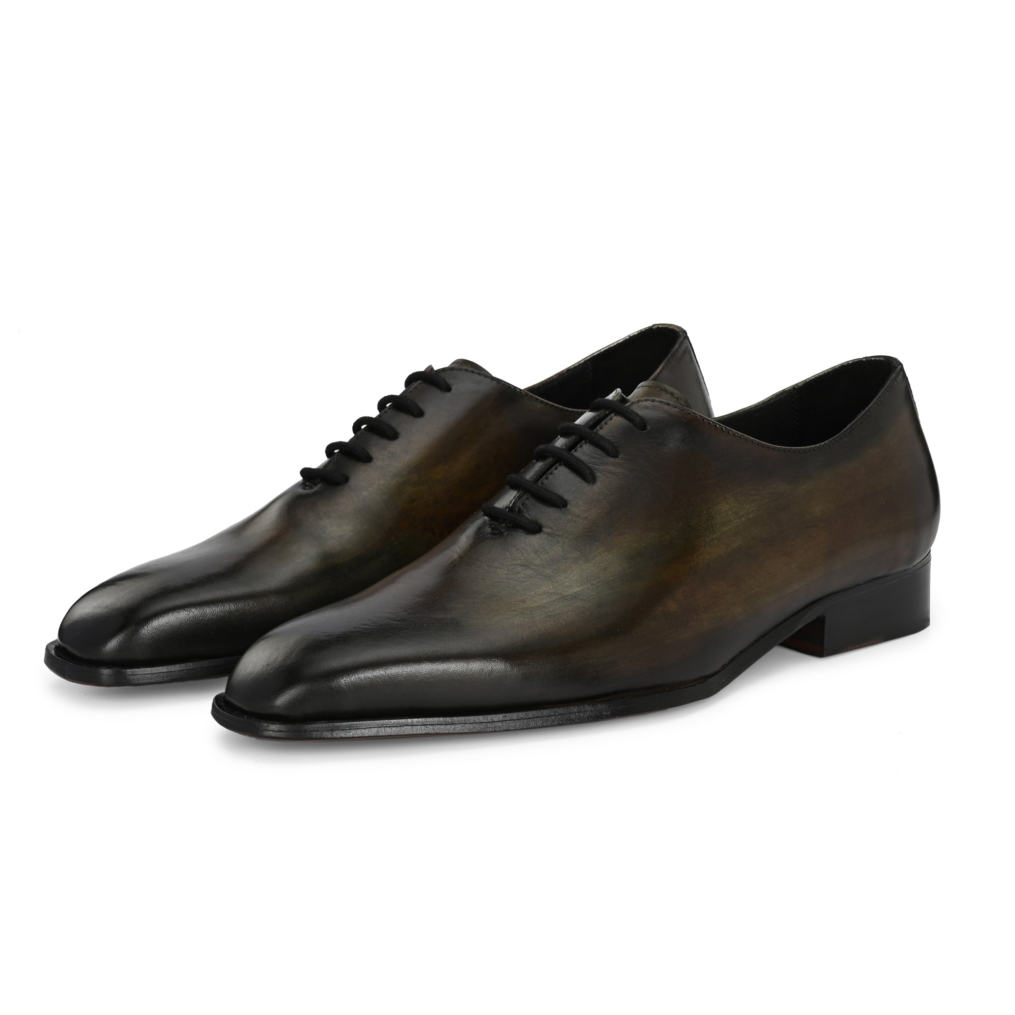 Men’s Wholecut Oxford Shoes in Hand-Patina Leather