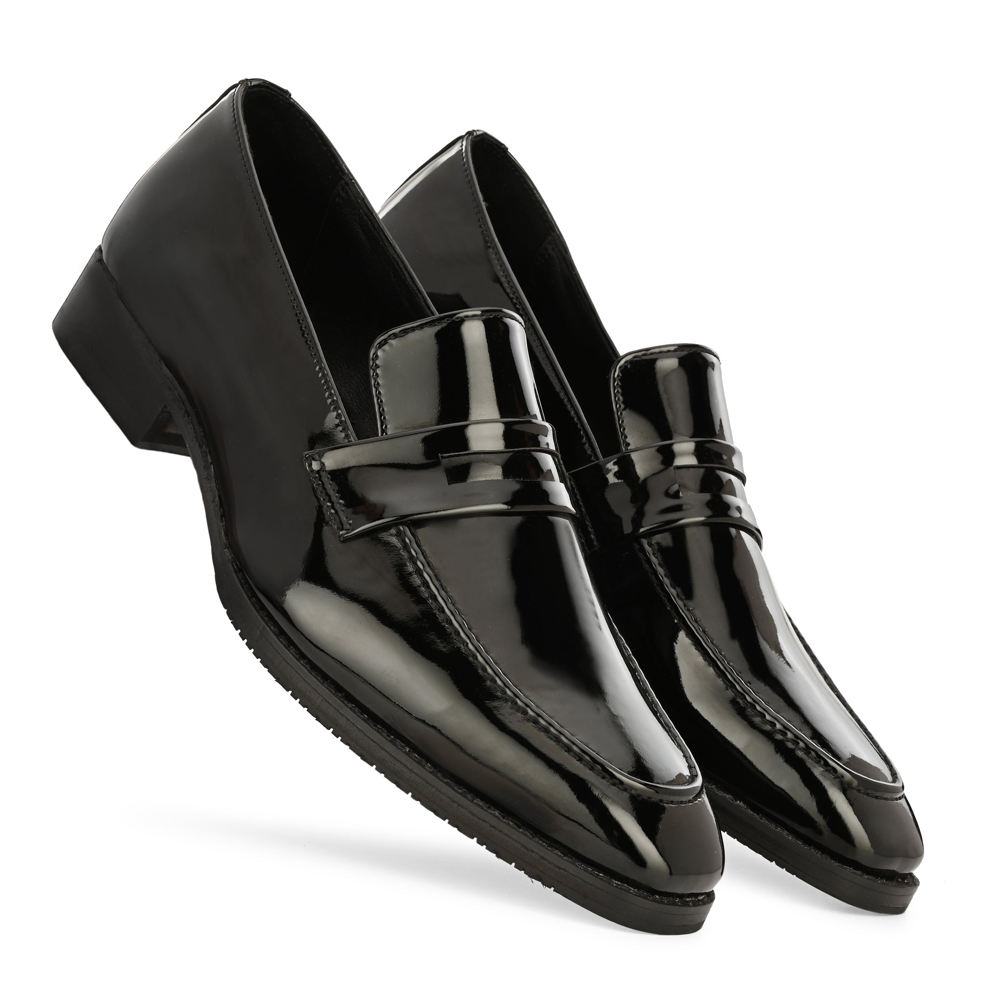 Men’s Black Patent Leather Penny Loafers