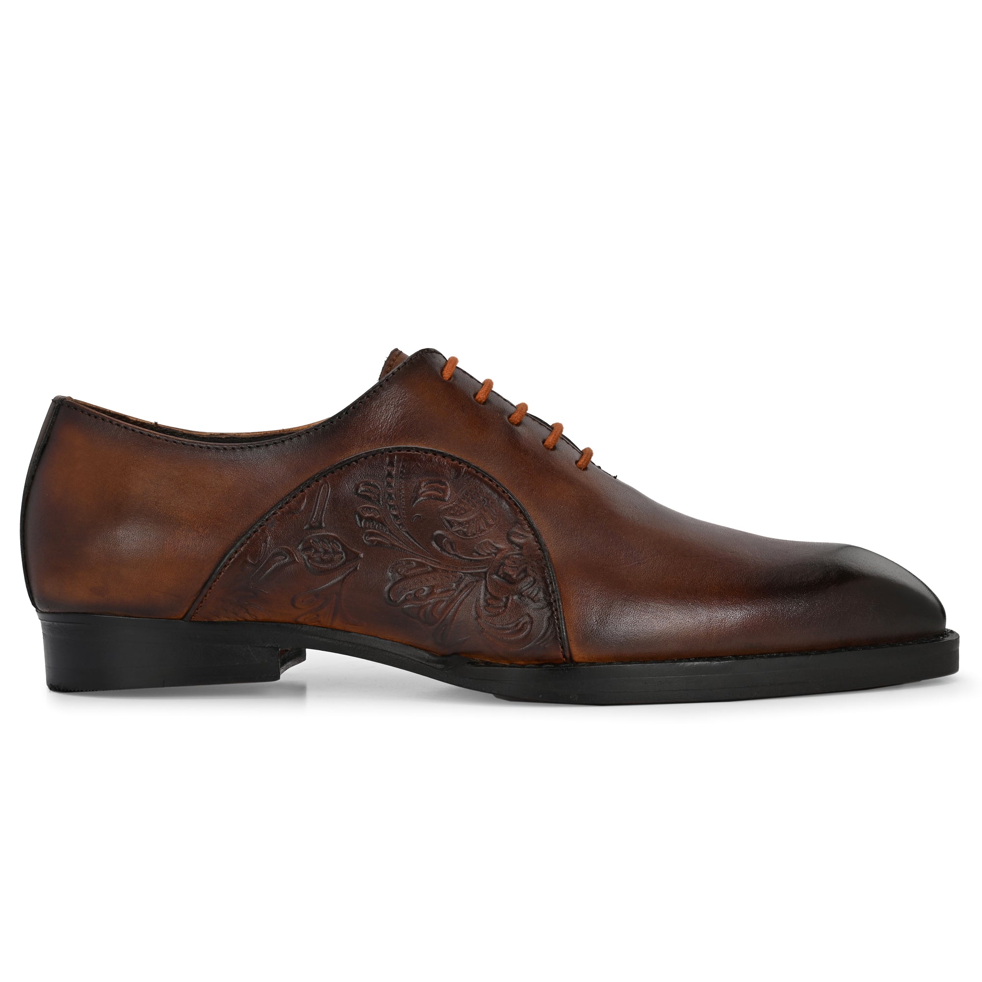 Mille Dollari Handcrafted Brown Burnished Leather Oxford Shoes – Luxury Italian Finish
