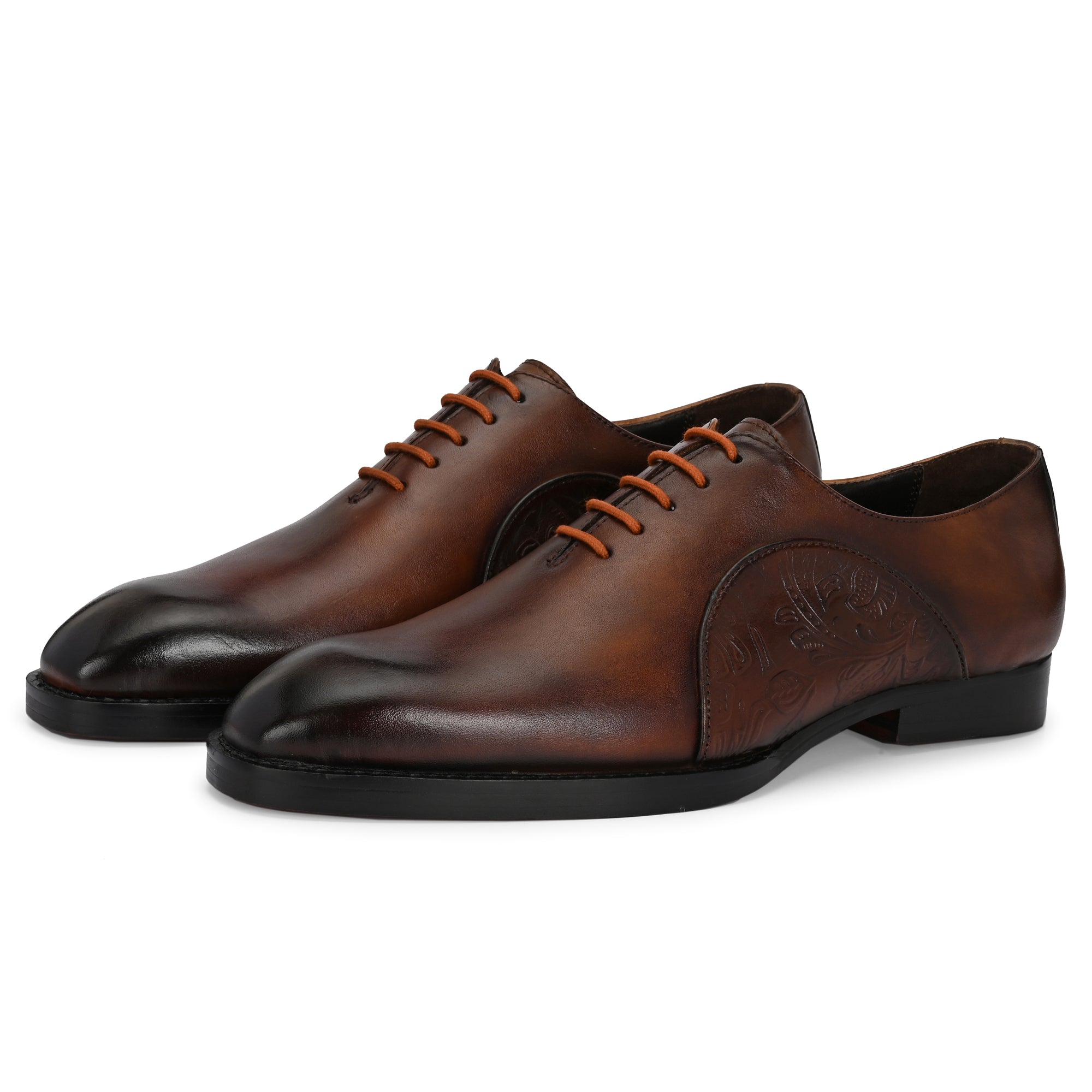Mille Dollari Handcrafted Brown Burnished Leather Oxford Shoes – Luxury Italian Finish