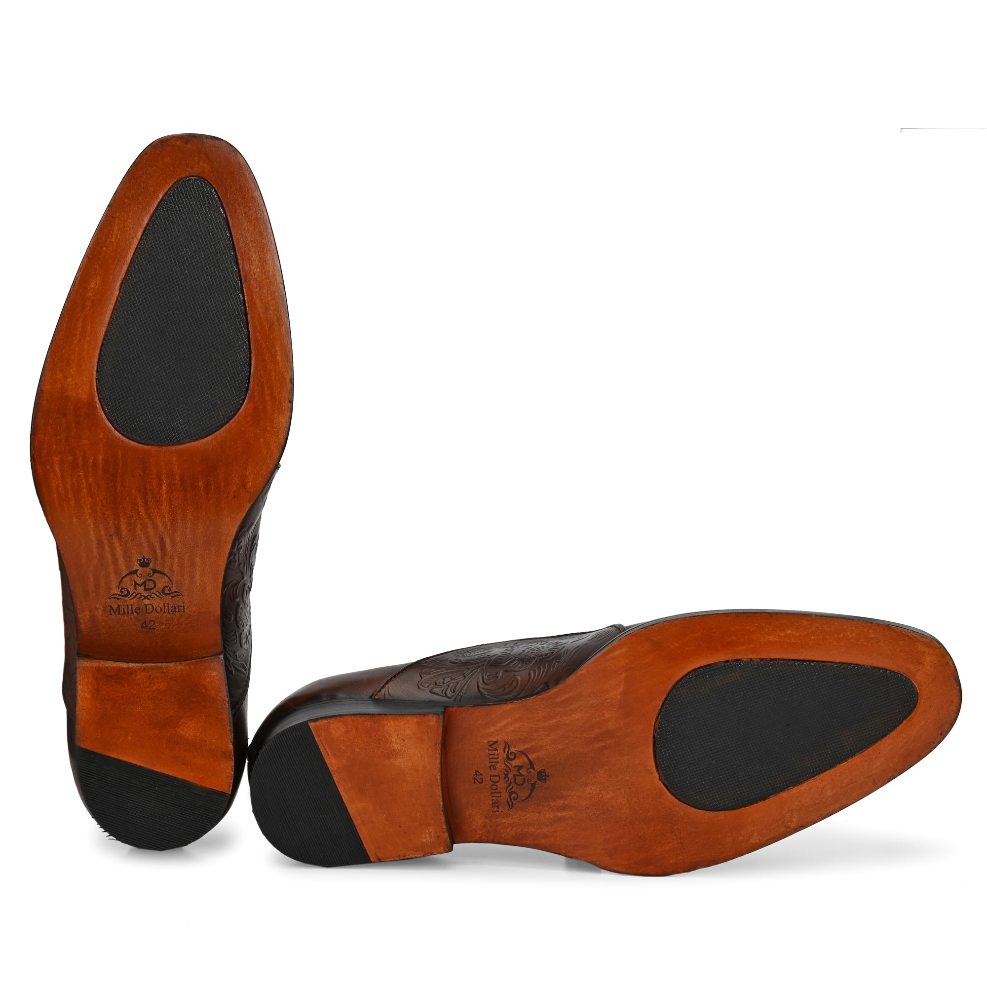 Mille Dollari Handcrafted Brown Burnished Leather Oxford Shoes – Luxury Italian Finish