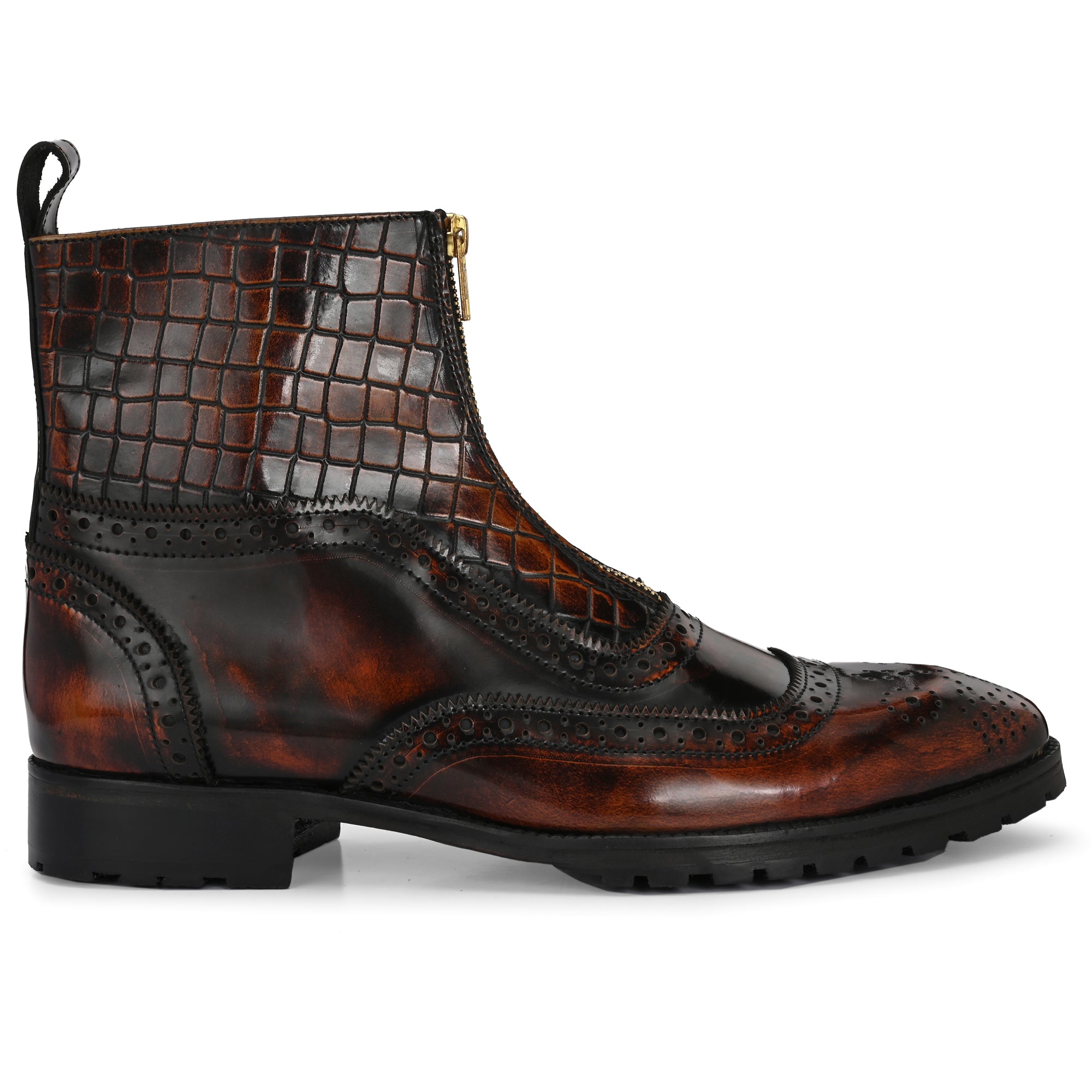 Men’s Printed Leather Boots