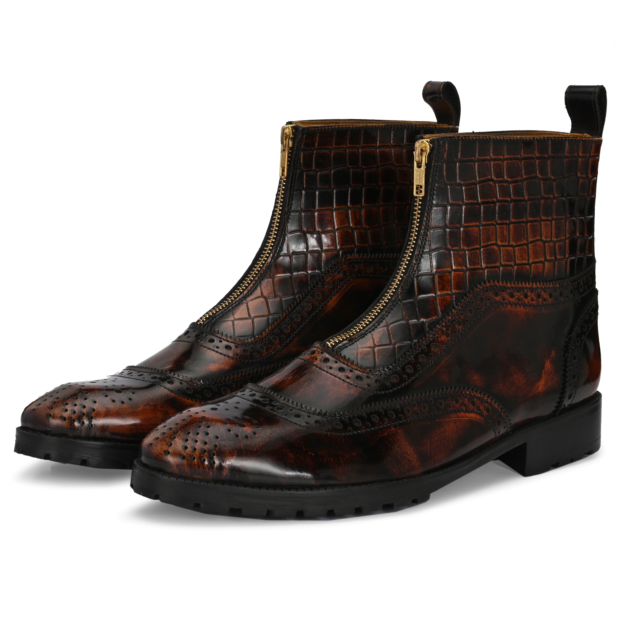 Men’s Printed Leather Boots