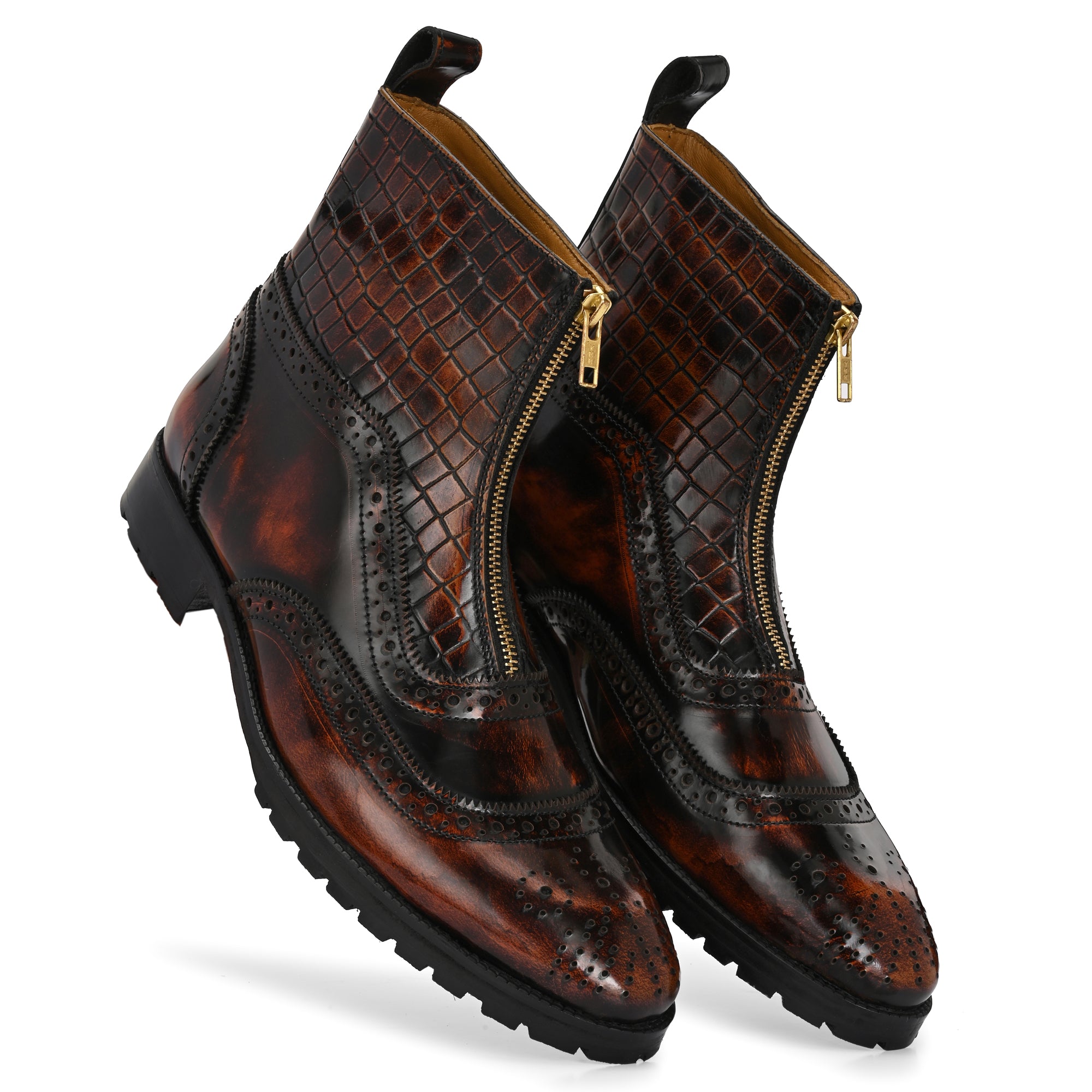 Men’s Printed Leather Boots
