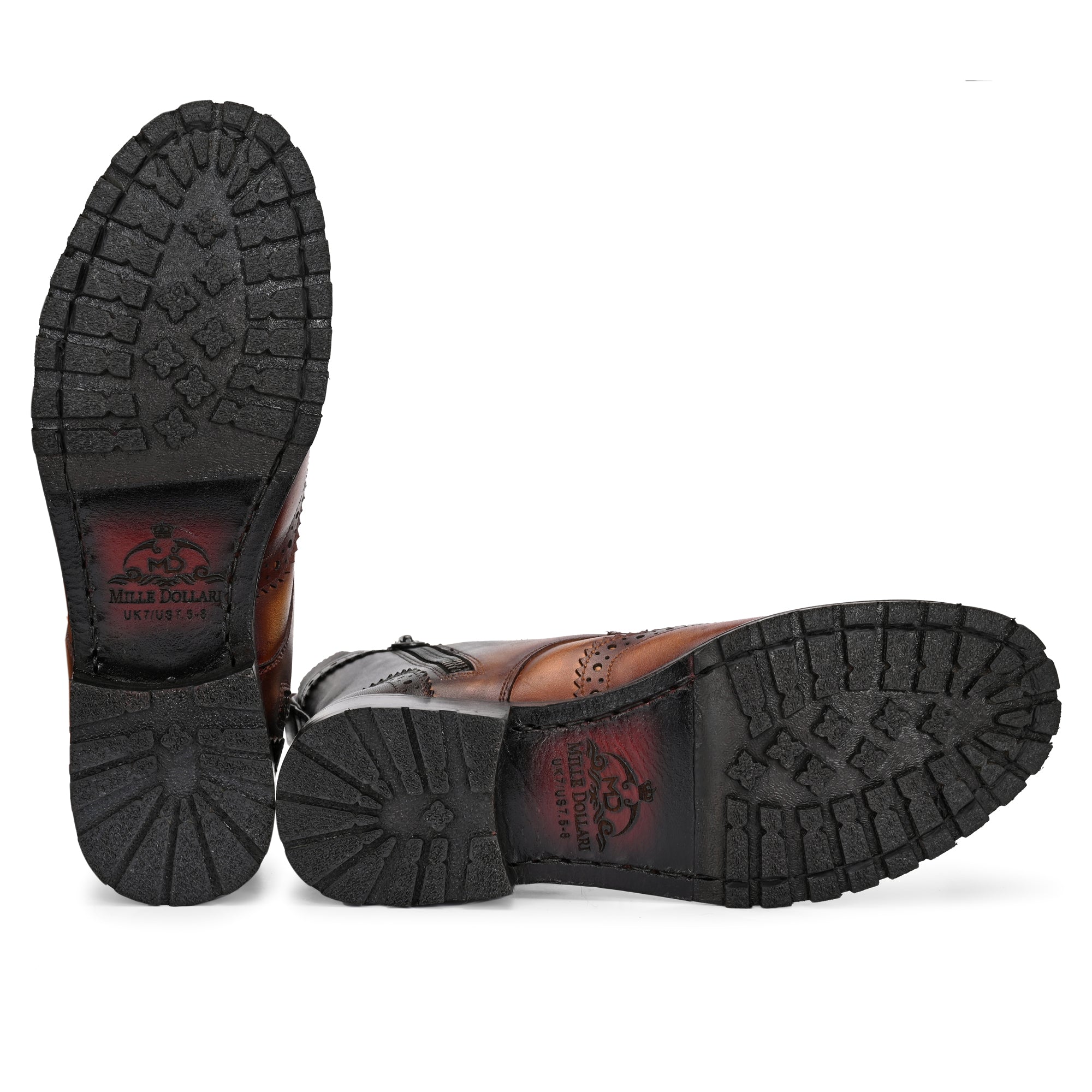 Men’s Brogue Leather Boots – Premium Handcrafted Wingtip Lace-Up Ankle Boots