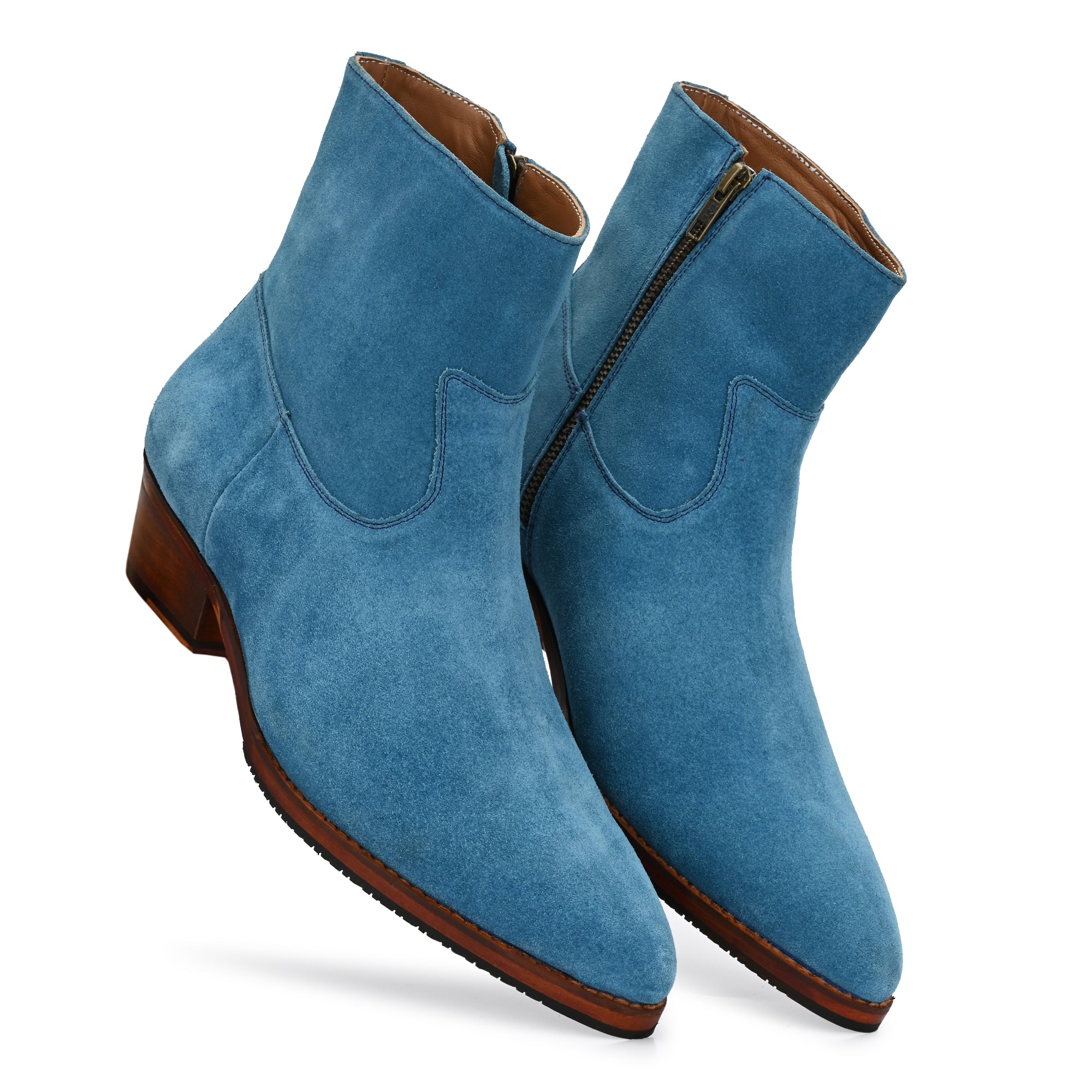 Men’s Pointed Toe Flatform Boots – Stylish Suede Regular Boots for Everyday Fashion