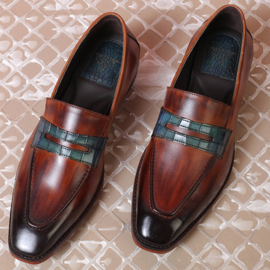 Filmer Penny Loafers – Hand-Painted White Crust Argentina Leather with Blake Stitch Construction, Italian Leather Sole & Premium Accessories