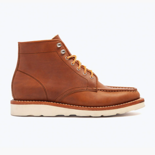 Harvest Dusk Moc Toe Leather Boots with Vibram Sole and Rustic Elegance