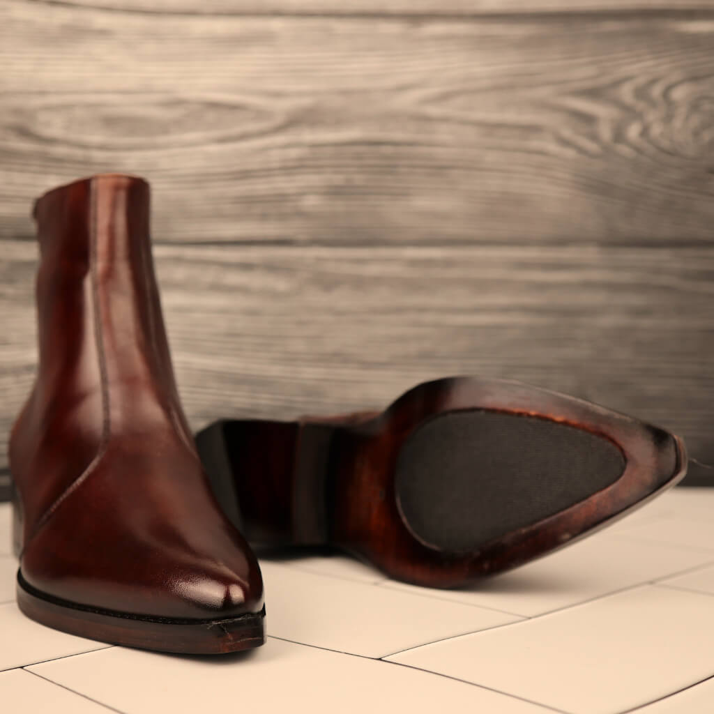 Montana Zipper Cowboy Boots In Cognac
