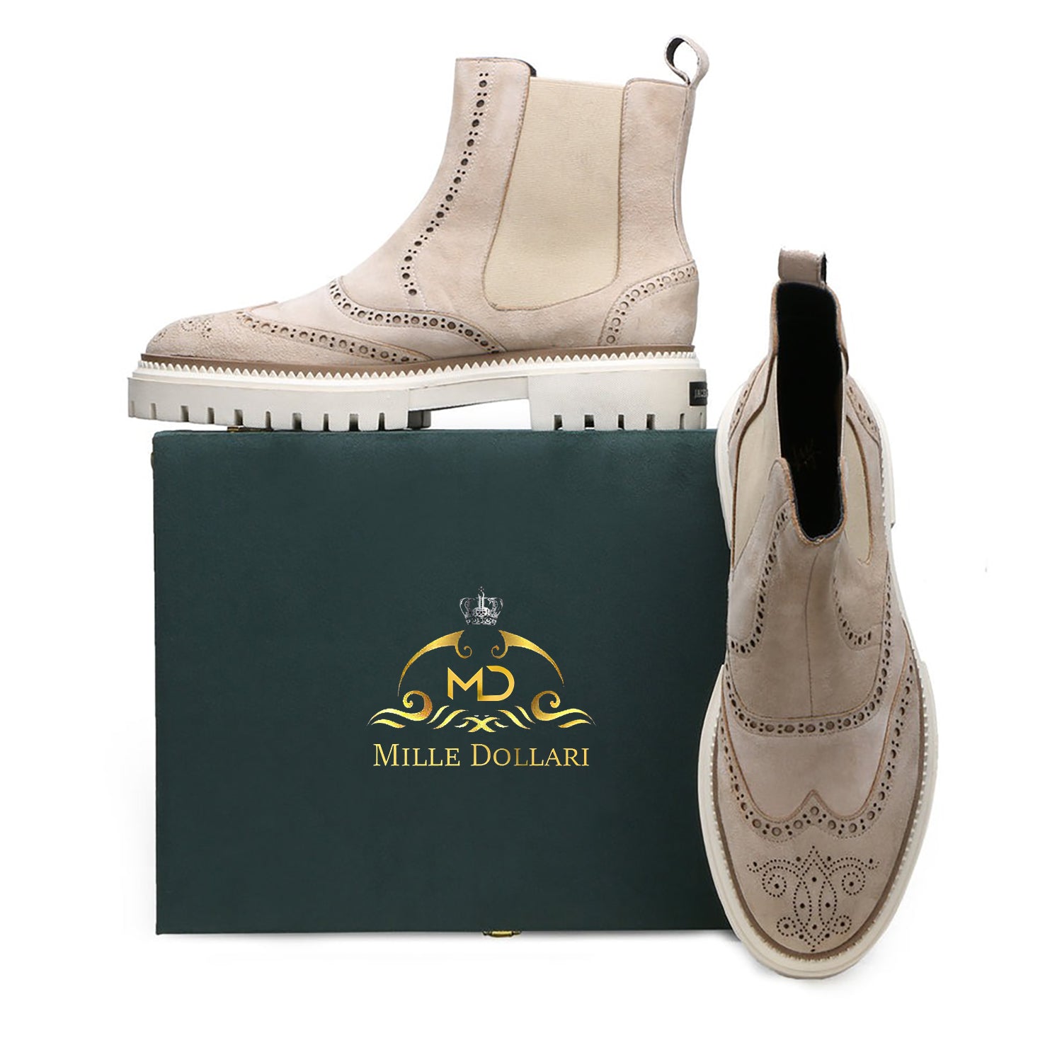 Marshello Chelsea Beige Boots – Stylish Neutral-Tone Men’s Boots with Premium Comfort