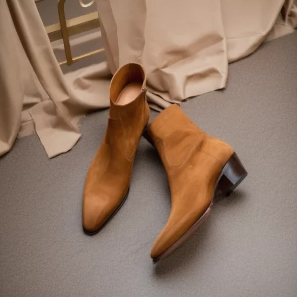 ALT text: "Shoe care instructions: Regularly air shoes to help retain their natural shape. Dry at room temperature to avoid shrinkage, wrinkling, hardening, and cracking from excessive sun exposure. Use shoe bags to protect from stains and mildew, and clean dry dirt with a cloth. Shipped with a hypoallergenic luxury designer shoe bag ideal for travel, special leather cream for Mille Dollari hand-painted shoes, along with a shoe horn, duster, and shiner for easier maintenance and care.
