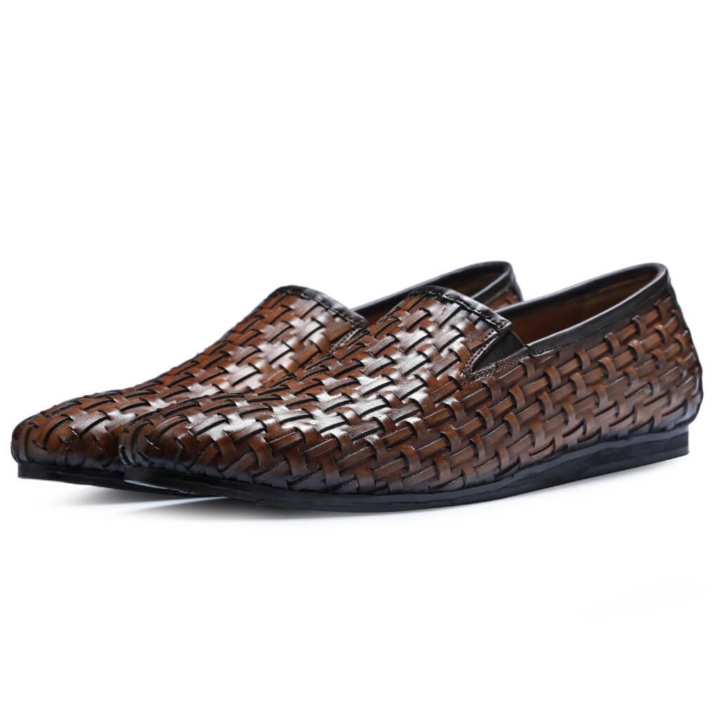 THE BOONE WEAVED LOAFER IN COGNAC