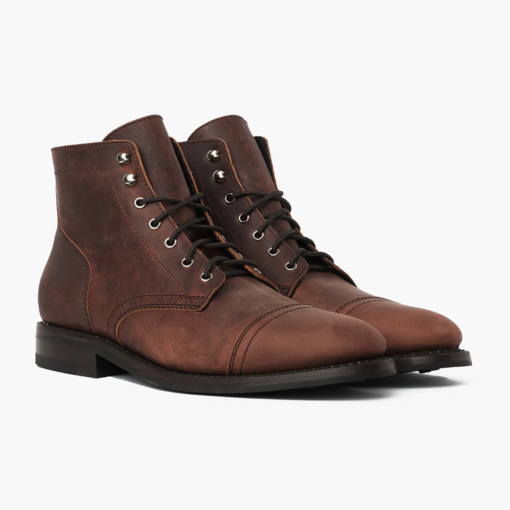 Obsidian Trail Matte Tobacco Leather Boots with Lightweight Dainite Sole