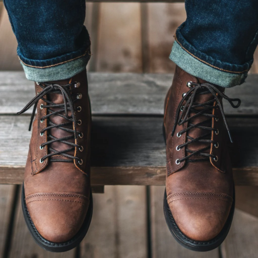 Obsidian Trail Matte Tobacco Leather Boots with Lightweight Dainite Sole