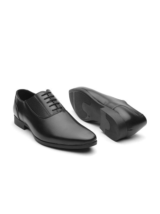 Men’s Black Leather Oxford Formal Shoes | Classic Lace-Up Office & Business Wear Shoes
