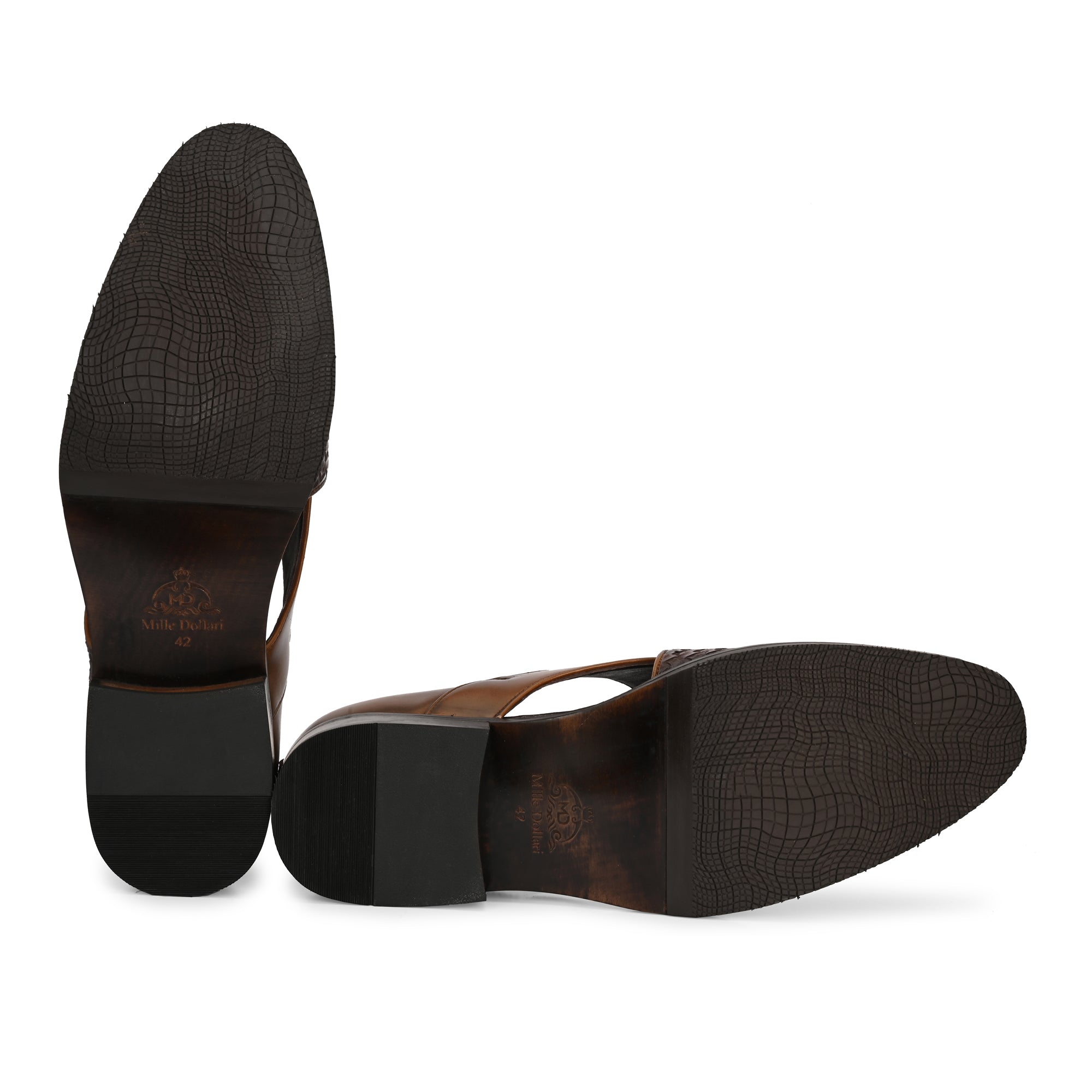 Handcrafted Men’s Brown Woven Leather Sandals