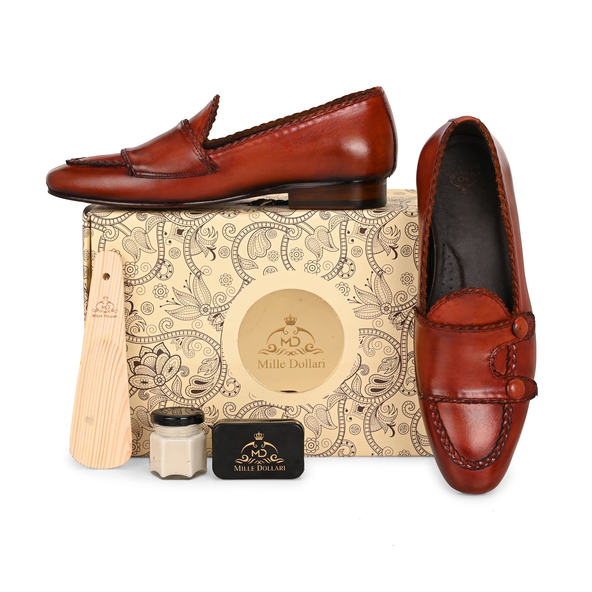 Handcrafted Men’s Brown Leather Loafers