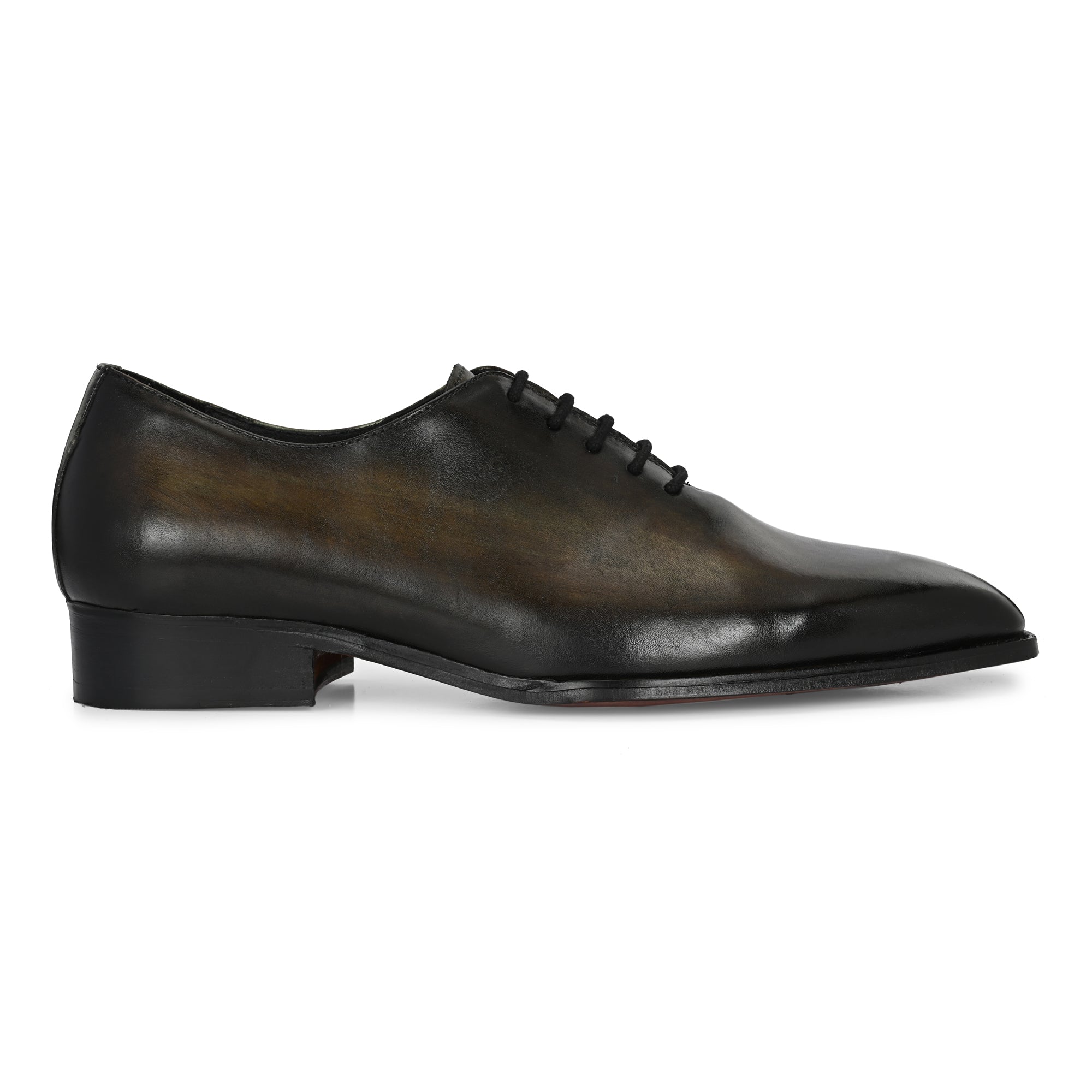 Men’s Wholecut Oxford Shoes in Hand-Patina Leather